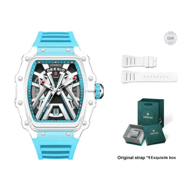 DEESIO Guardians Of The Galaxy Collection Automatic Mechanical Movement Rubber Strap Watch Men's Watches Black Dial-5
