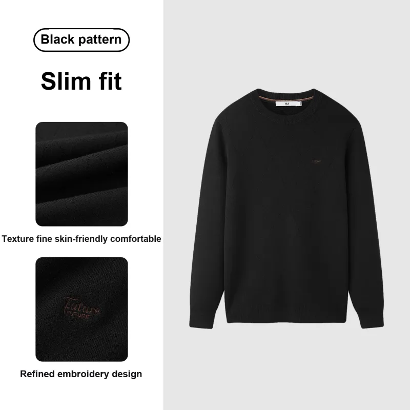 HLA Knitwear Men Black Pattern F8-2