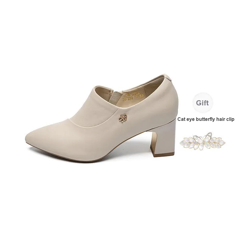 ZHR Chunky Heel High Heels 6.5cm Women's-14