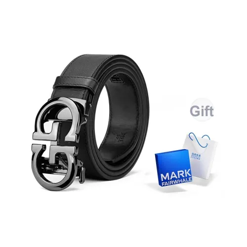 FAIRWHALE Ремни из крупнозернистой текстуры коровьей кожи унисекс Золото \ Металл 3,5 см