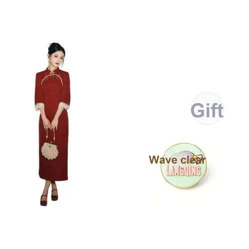 LANGQING Длинное платье с длинными рукавами женское