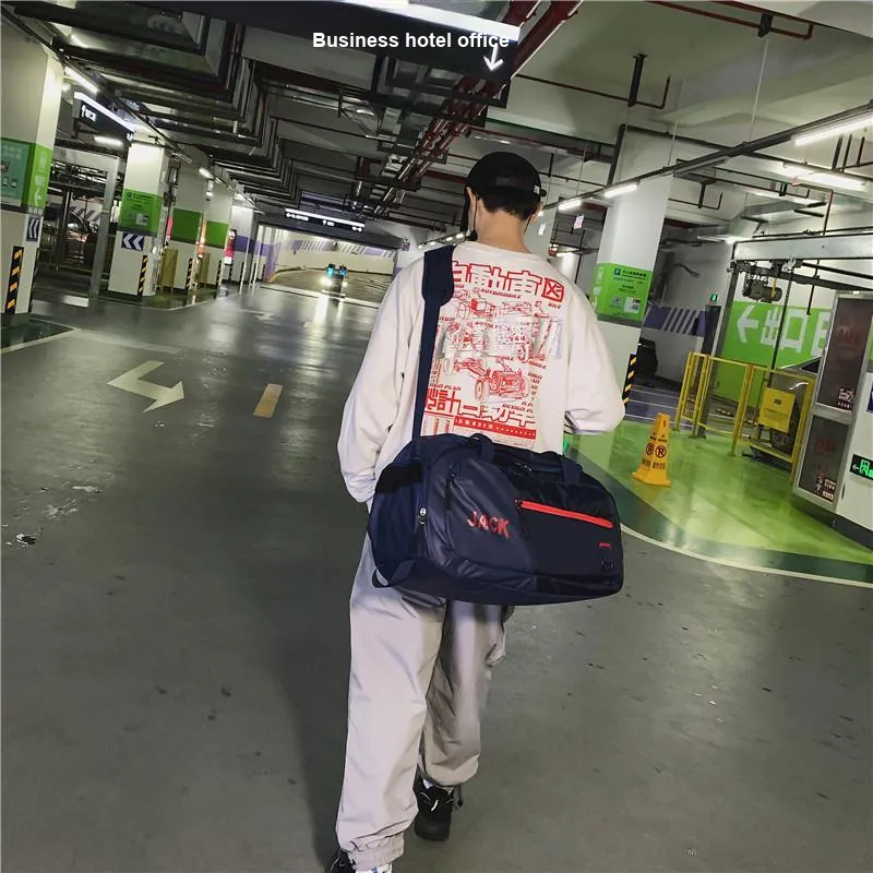 PULUWIRR Oxford Gym Bag Medium Size Unisex White, Black-18