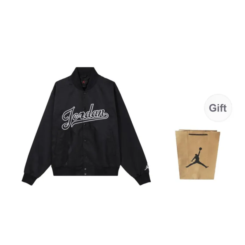 Jordan Flight MVP Baseball Jacket Men's Black Shopping Bag Included-0