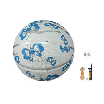 Erke Rubber Basketball Blue White Size 7 Ball Training