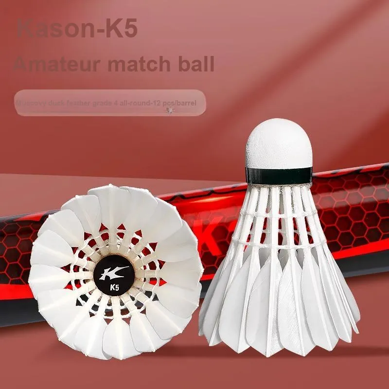 LiNing x Kason K5 Duck Feather Shuttlecock 12 Pack Muscovy Duck Feather All Round Duck Feather Shuttlecocks-4