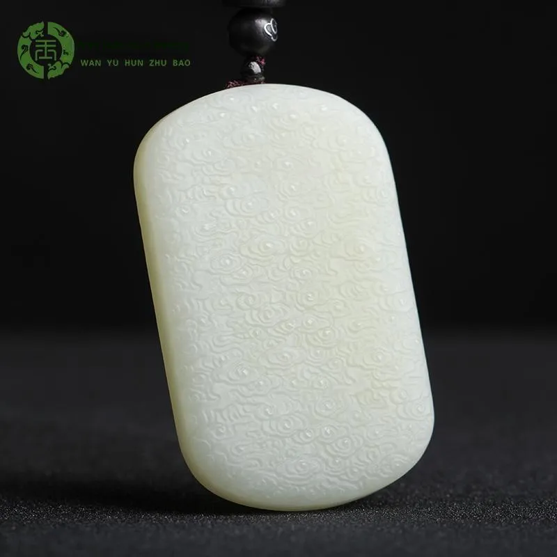 WANYUHUN Hetian Jade Pendants White Jade/Pale Greenish White Jade Unisex-3