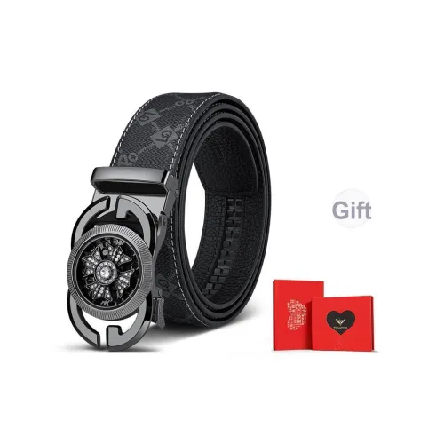 WilliamPOLO Ремни из ПВХ Коровьей Кожи Мужские Металлический Золотой Ширина 3,5 см