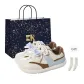 Blue Brown[Bowknot Accessories](Shopping Bag-Comes with Socks)