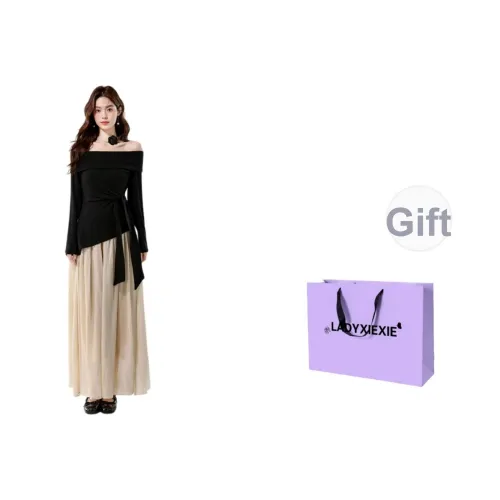 LADYXIEXIE Длинное платье с длинными рукавами женское