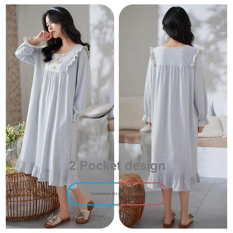 Xuan Liang Nightgown For Spring And Autumn Women's-6