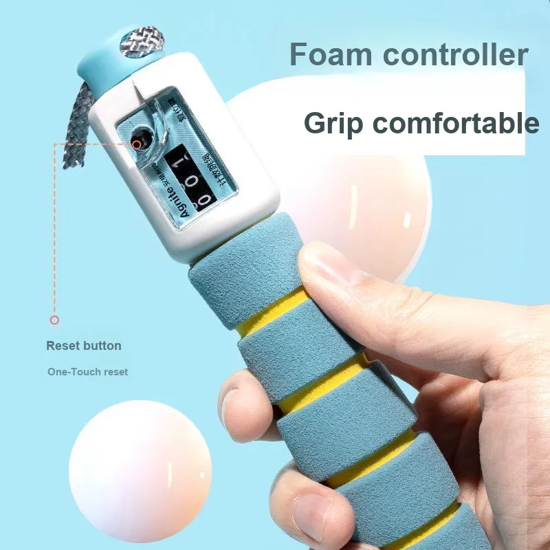 Deli Casual Entertainment Smart Counting Jump Ropes Unisex Cotton Rope, Foam Controller 2.8m Blue-2