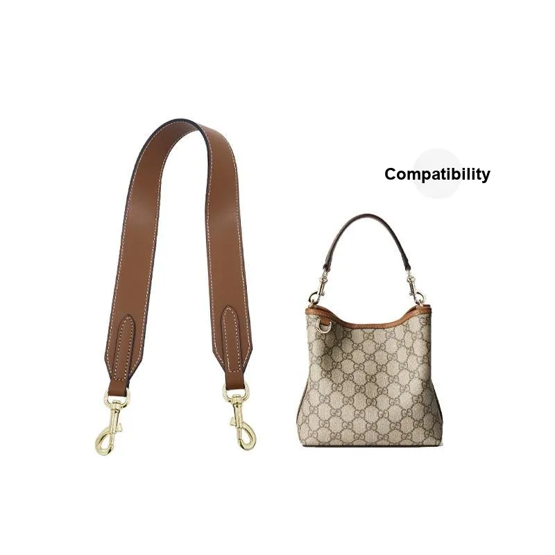 Cow Leather Bag Strap Women's Brown-3