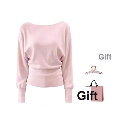 BAIDAIFEI Розовый + Эксклюзивная сумка для покупок + Заколка-краб Женская трикотаж