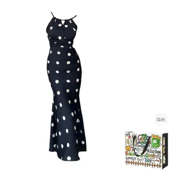 HAPG Slip Dresses Women's Polka Dot Dress Shopping Bag