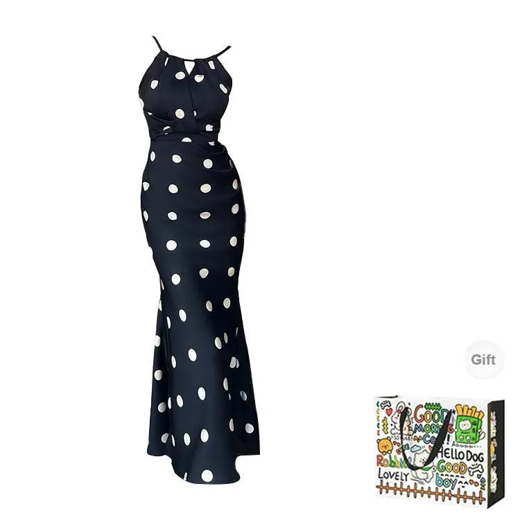 HAPG Slip Dresses Women's Polka Dot Dress Shopping Bag-0