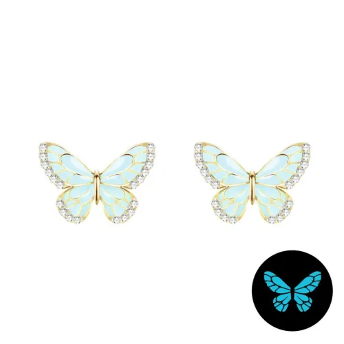 KEYS VIA Copper Alloy, Synthetic Cubic Zirconia, 925 Sterling Silver Needle Stud Earrings Women's