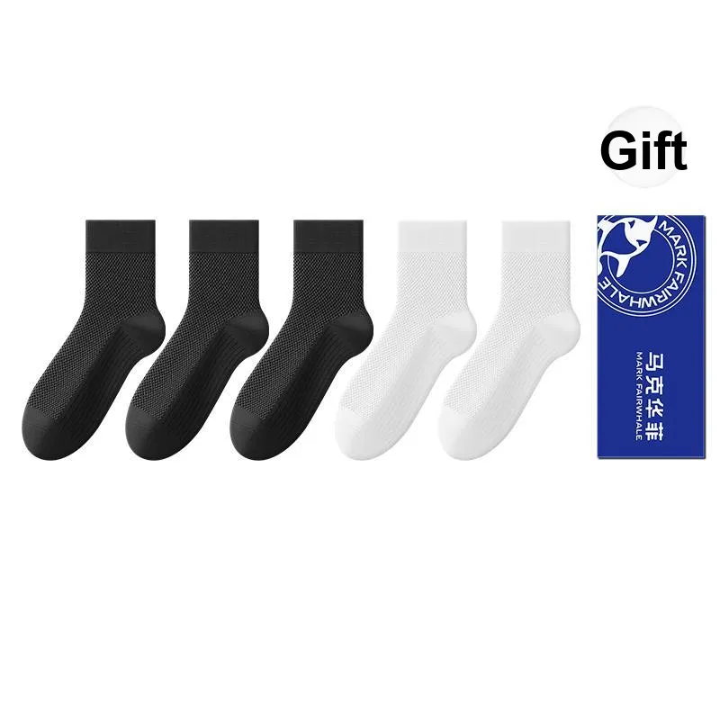 FAIRWHALE Mid Calf Socks Men's 5 Pack Gift Box Set-15