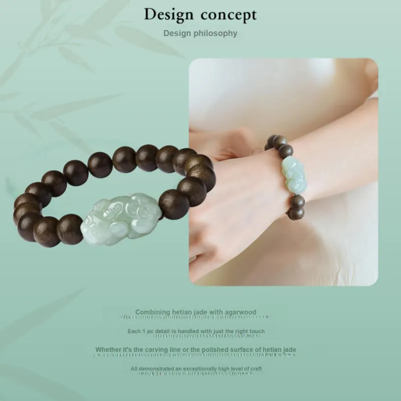 LAOMIAO Hetian Jade Bracelets Green Jade Women's-8