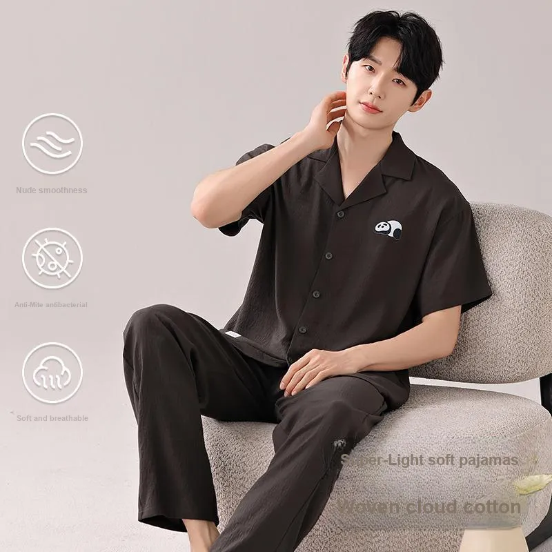 MIIOW Cool One Summer Series Pajama Set Men's Dark Brown-1