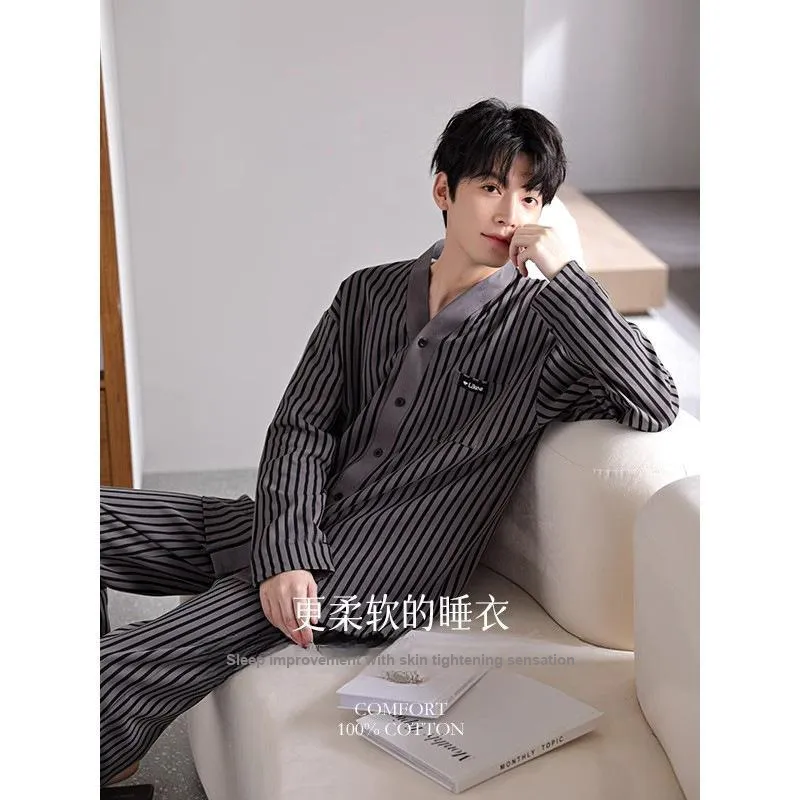 Sleep Pajama Set Men's Dark Gray-3