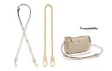 [Ecru]Crossbody Shoulder Strap+Decorative Chain 40cm
