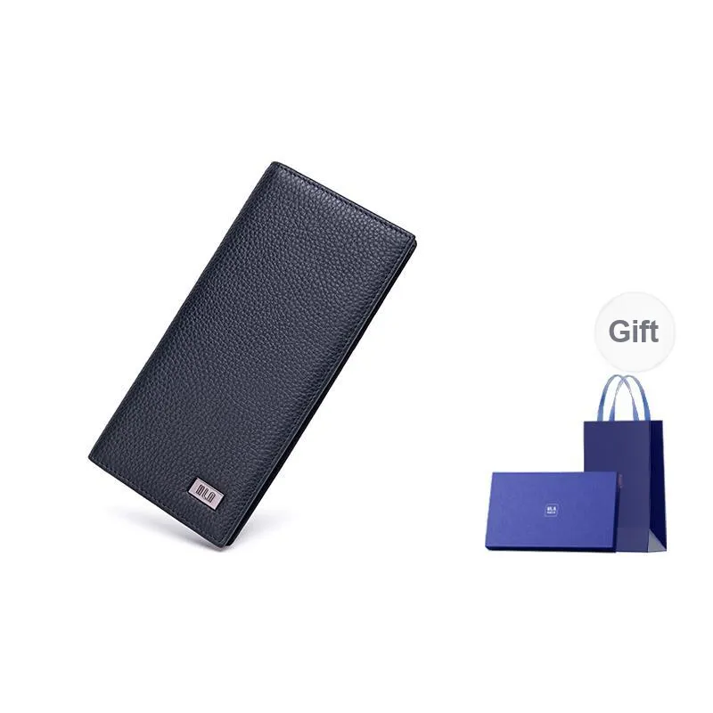 HLA Cow Leather Wallet With Money Clip And Leather Clip Regular Unisex Black-10