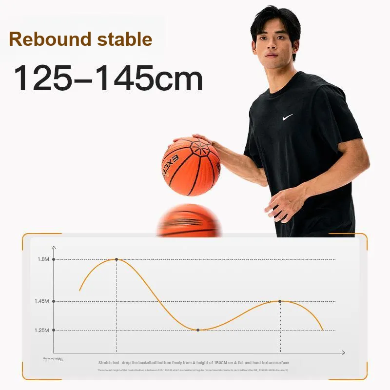 EXCESS PU Basketball Red Orange Size 7 Ball Training Competition Unisex-3