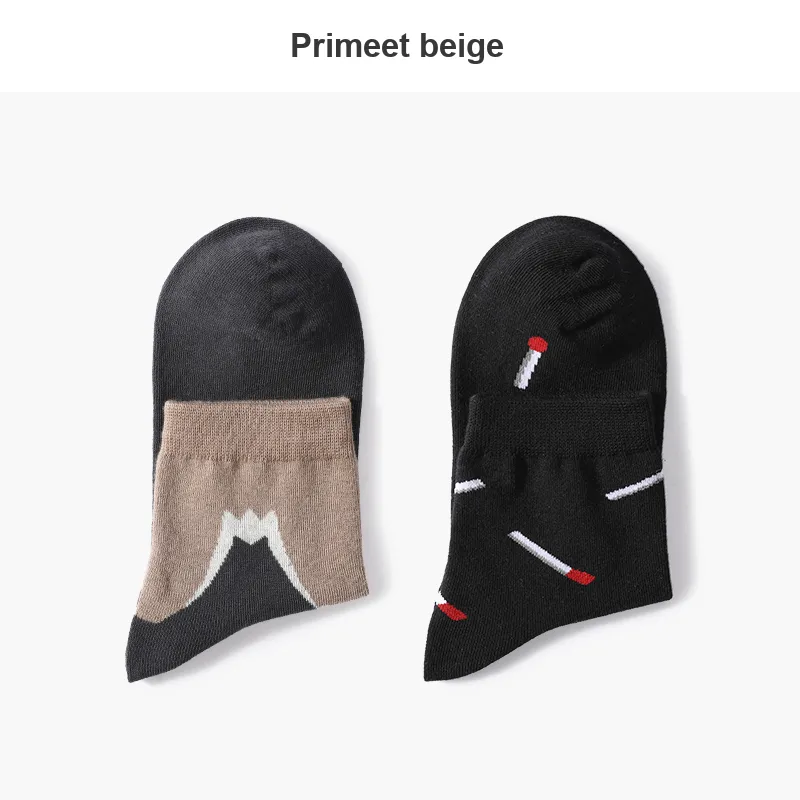 Primeet Mid Calf Socks Fall Winter Unisex 5 Pack Mixed Color-55