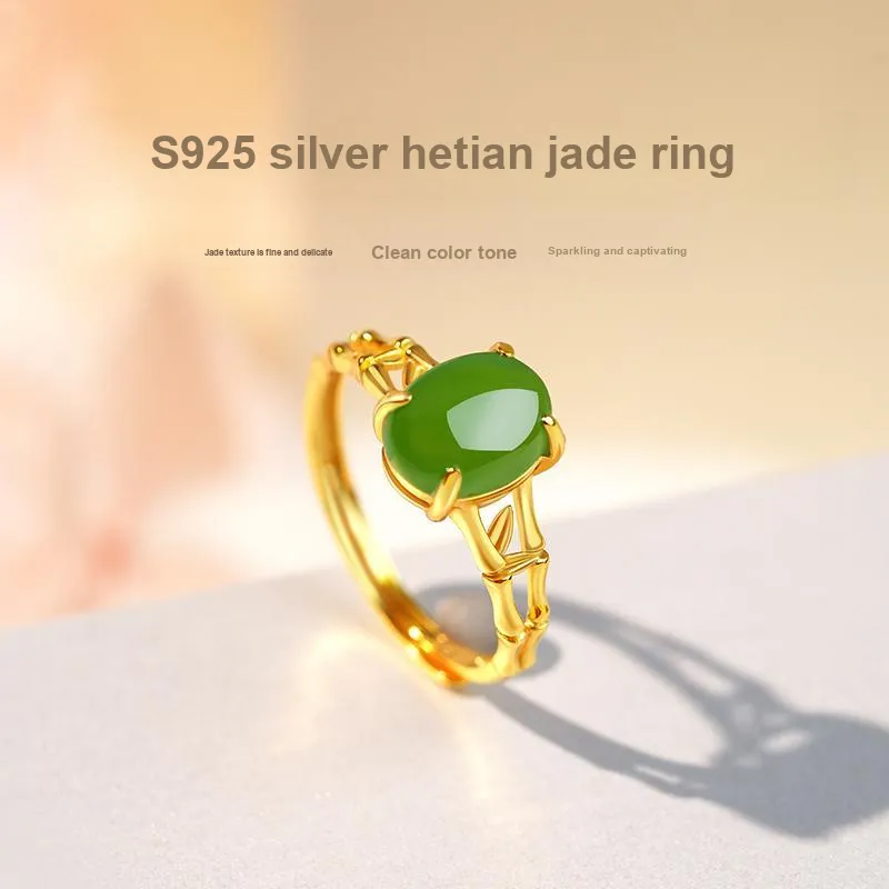 YINXIANGMOU Hetian Jade Rings Jasper Women's-1