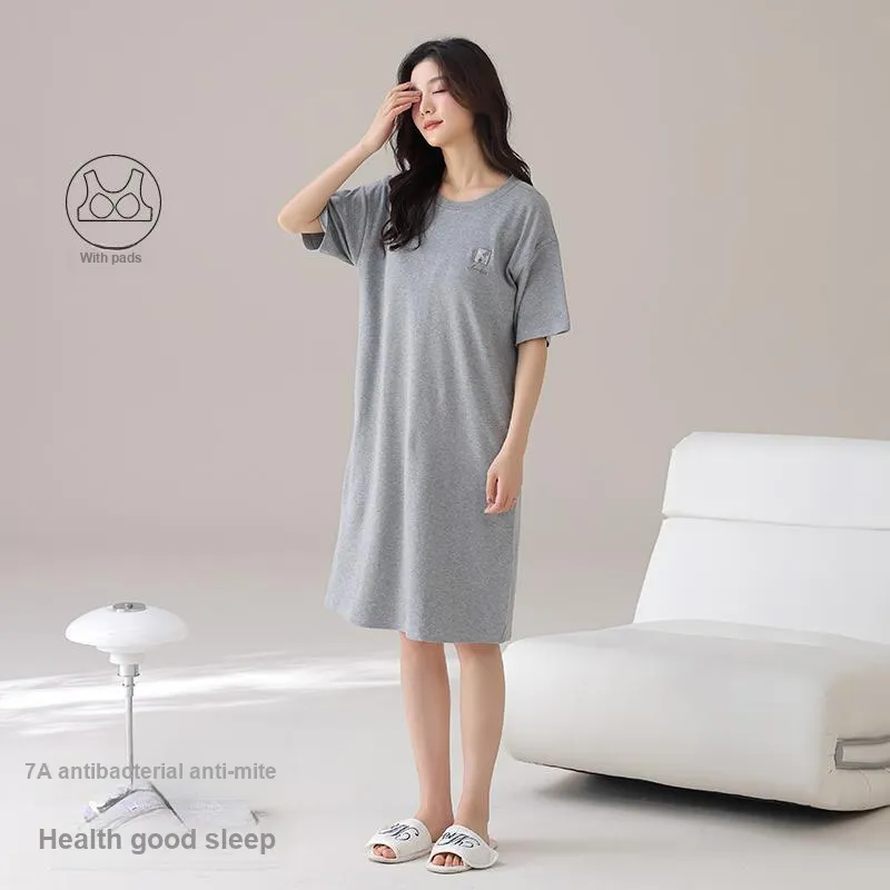 FENTENGCARE Nightgown Women's Gray-3