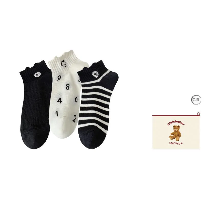 Caramella Ankle Socks Women's Shopping Bag Combo Set-17