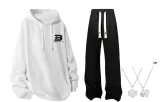 White+Black Casual Pants K097 (Comes with Necklace)