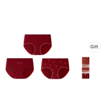 Qiao Ni Tong Underpants Women's Box 3 Pack China Red