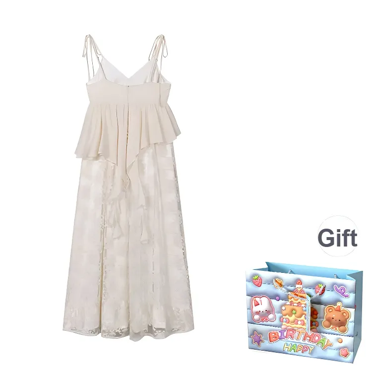 QUIET ANGEL Slip Dresses Women's Apricot Shopping Bag-1