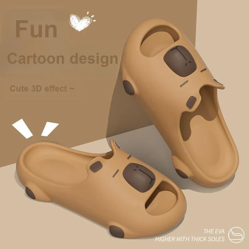 Lighthearted Fashion Home Cute Capybara Summer Couple EVA Soft Sole Cool Slippers With Squashy And Bouncy Feeling-1