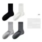 [4 Pack/100% cotton Anti-Pilling]Black+White+Light Gray+Dark Gray