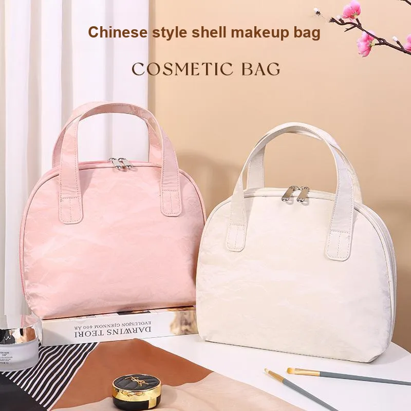 Gentle Welcome Shell Makeup Bags Large Capacity Partitioned Storage-11