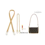 (Sub-Bag Underarm) Beeswax 1.1cm Width 60cm+Decorative Chain 40cm+Free 1.3D Buckle