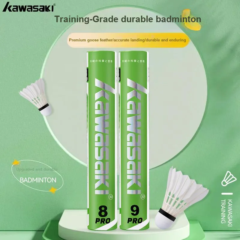 Kawasaki Goose Feather Shuttlecock 12 Pack Goose Feather Everyday, Training Shuttlecocks-2