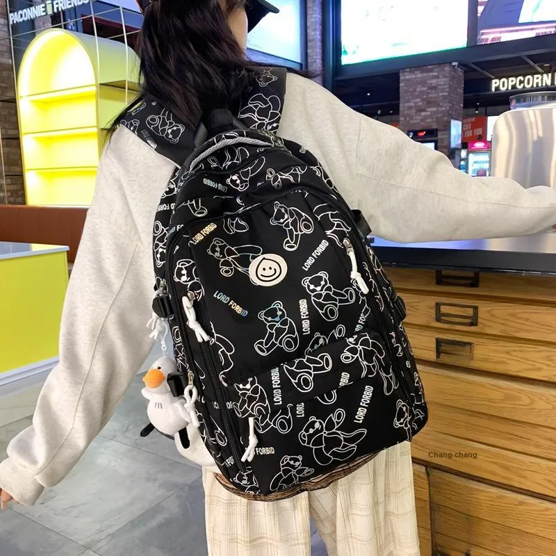 NIGEER Nylon Backpack Regular Women's Black/White/Blue/Pink/Green-1