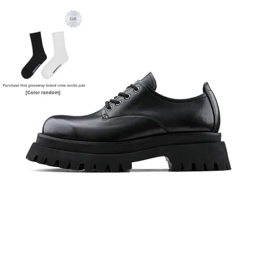 HANQIAORIJI Black Blood Series Dress Shoes Unisex Low-Top Black