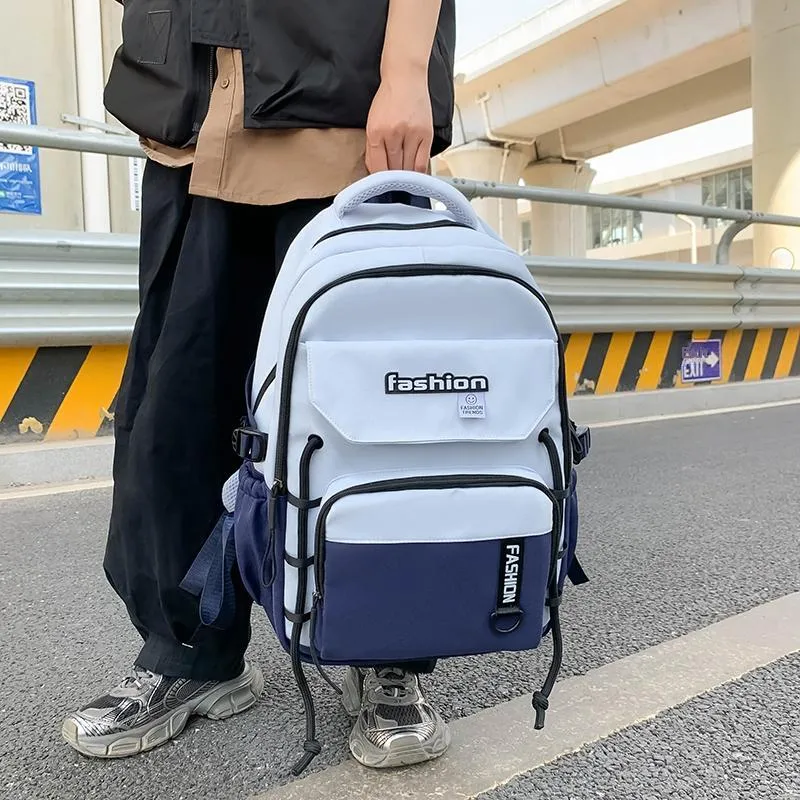 Parker Bear Canvas Backpack Unisex Black/Green/Khaki/Gray/Blue-18