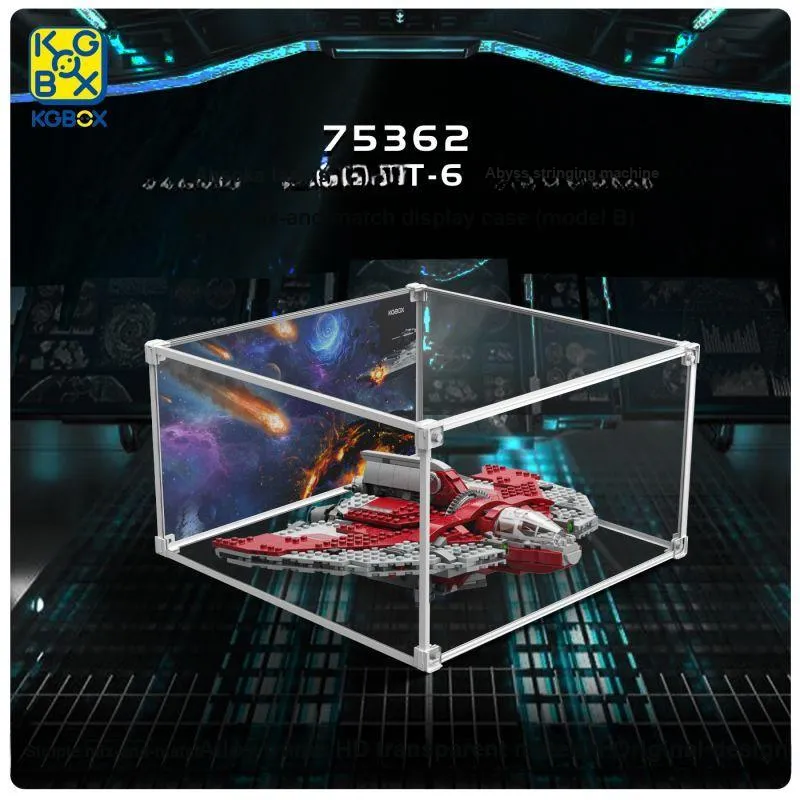 KGBOX Asoka. Tata T 6 Jedi Shuttle Acrylic Dust Resistant Display Case With Dust Cover Model Accessories-11