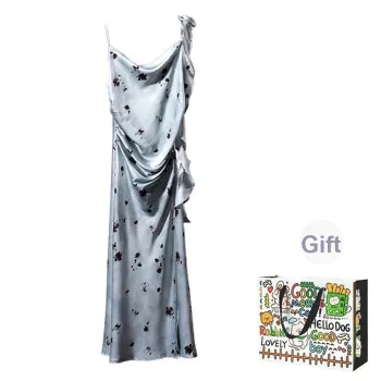 ZVJH Sleeveless Dresses Women's Blue Dress Shopping Bag