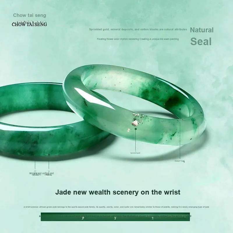CHOW TAI SENG African Emerald Bangles Women's-2