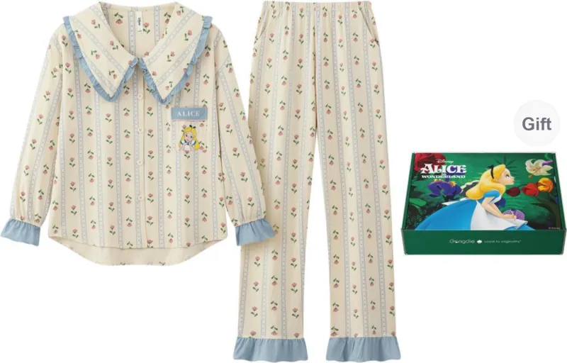 Gongdie x Disney Pajama Set Women's Apricot Gift Box Set-0