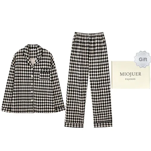 MIOJUER Pajama Set Women's Gift Box Set Khaki Black