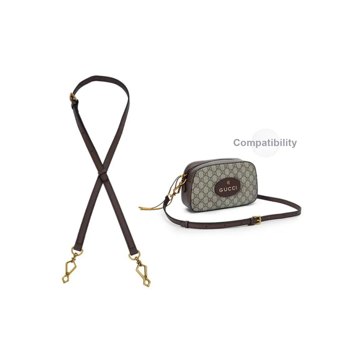 Kim Yeon-sha Cow Leather Crossbody Shoulder Strap Bag Replacement Strap Bag Accessories Bag Accessory Women's Brown