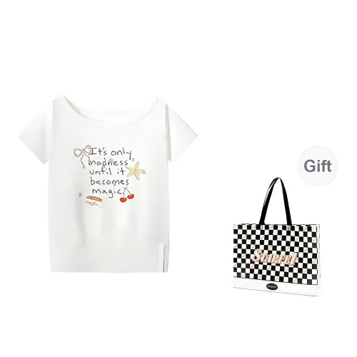 STARFEI T Shirts Women's White