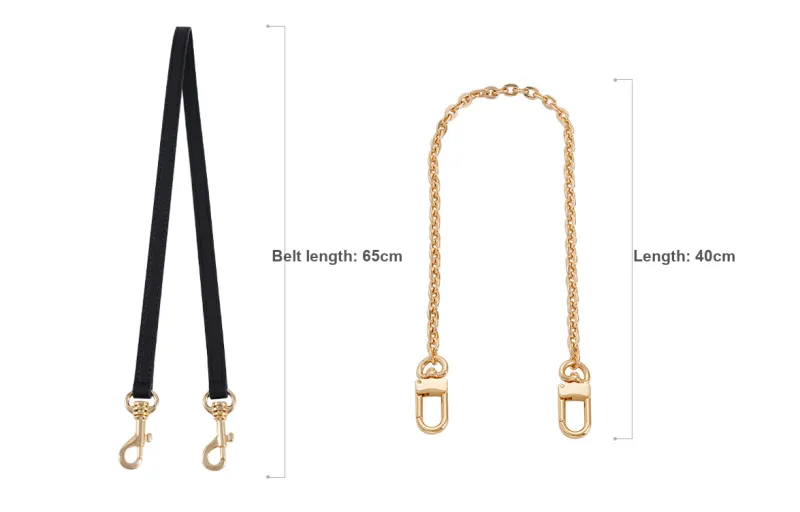Lan Bao Fan Metal Shoulder Strap, Bag Accessory Women's Gold Tone-108